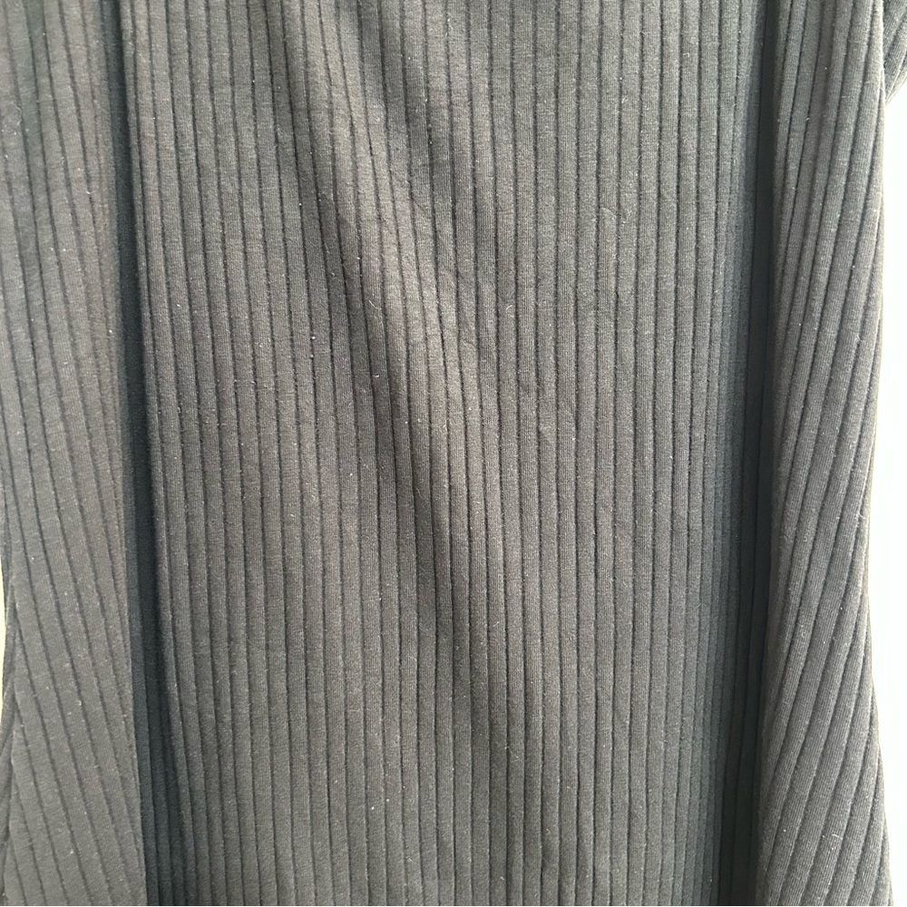 Divided Black Ribbed Dress - Picture 6 of 12